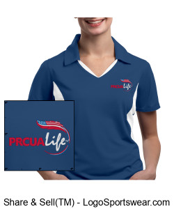 LADIES - Side Blocked Micropique Sport-Wick Coaches Polo, True Royal, White (Embroidered) Design Zoom